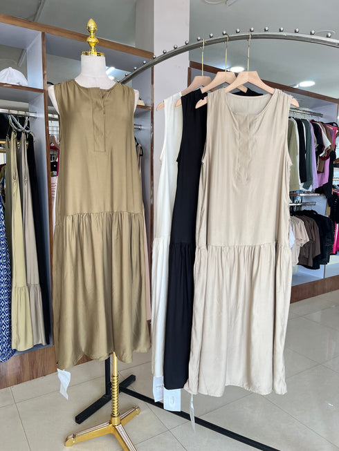 Casual Sleeveless Flounce Dress